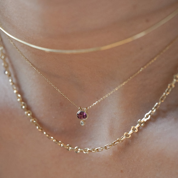 Collier Ras de cou rose Valentine