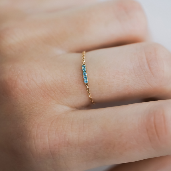 Bague Chaîne Topazes Iris