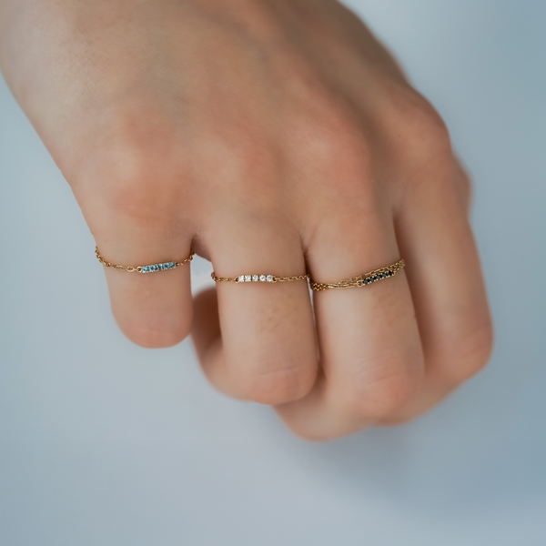 Bague Chaîne Topazes Iris