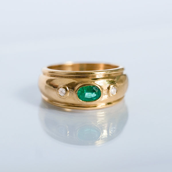 Bague dôme Valentine emeraude