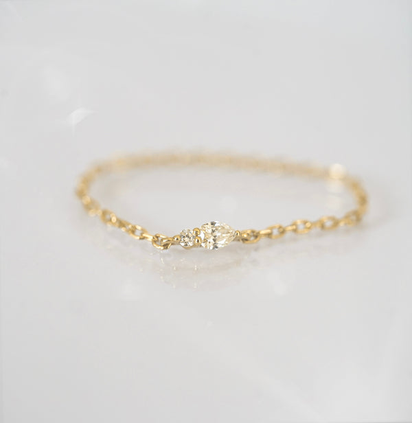 Bague Chaîne Poire iris