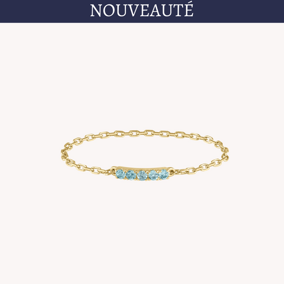 Bague Chaîne Topazes Iris