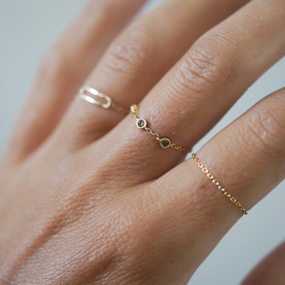 Bague Alba Chaîne Diamants Bruns