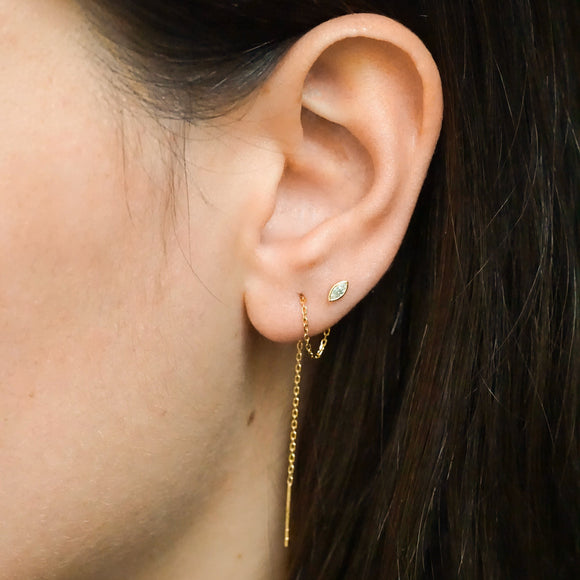 Boucle d'oreille longue moon
