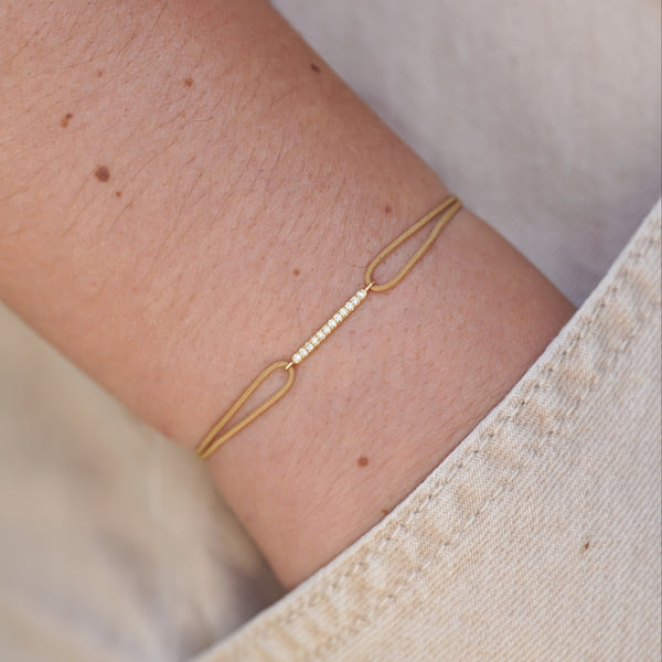 Bracelet cordon beige sable