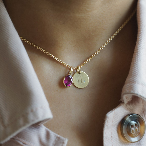 Chaine-Antique_Pendentif-Tourmaline-Rose-Fuschia_Medaille-Alba_
