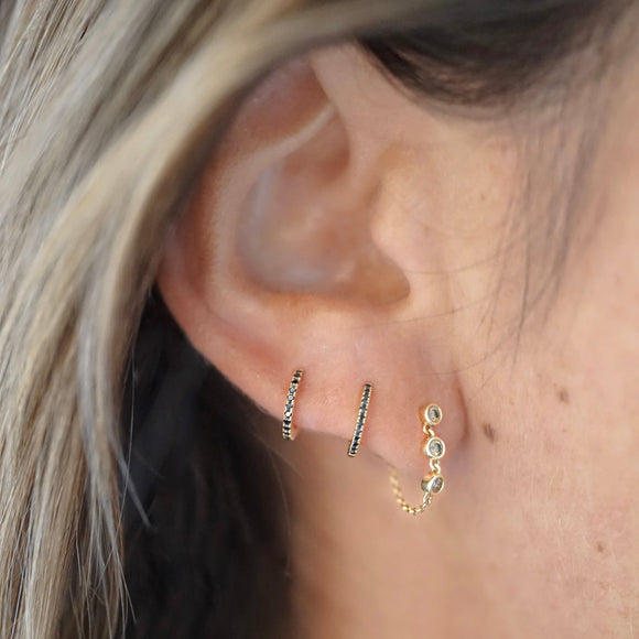 Boucle d'Oreille Chaîne Alba Diamants Bruns
