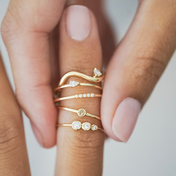 Bague Alba Diamant Brun