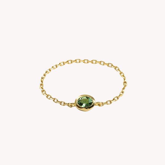 Bague Chaîne Valentine Verte
