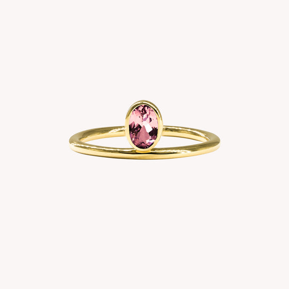 Bague Valentine Décentrée Rose