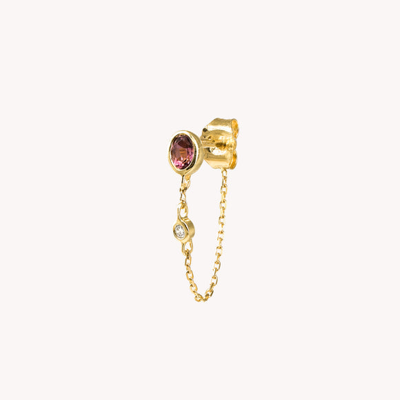 Boucle d'oreille Chaîne Valentine Rose
