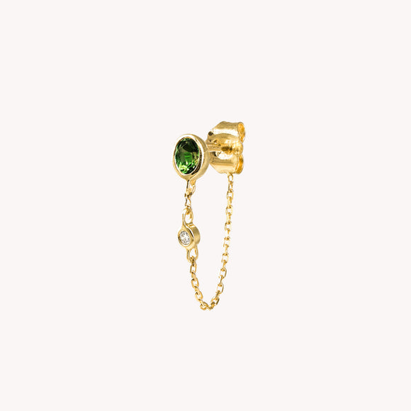 Boucle d'oreille Chaîne Valentine Verte