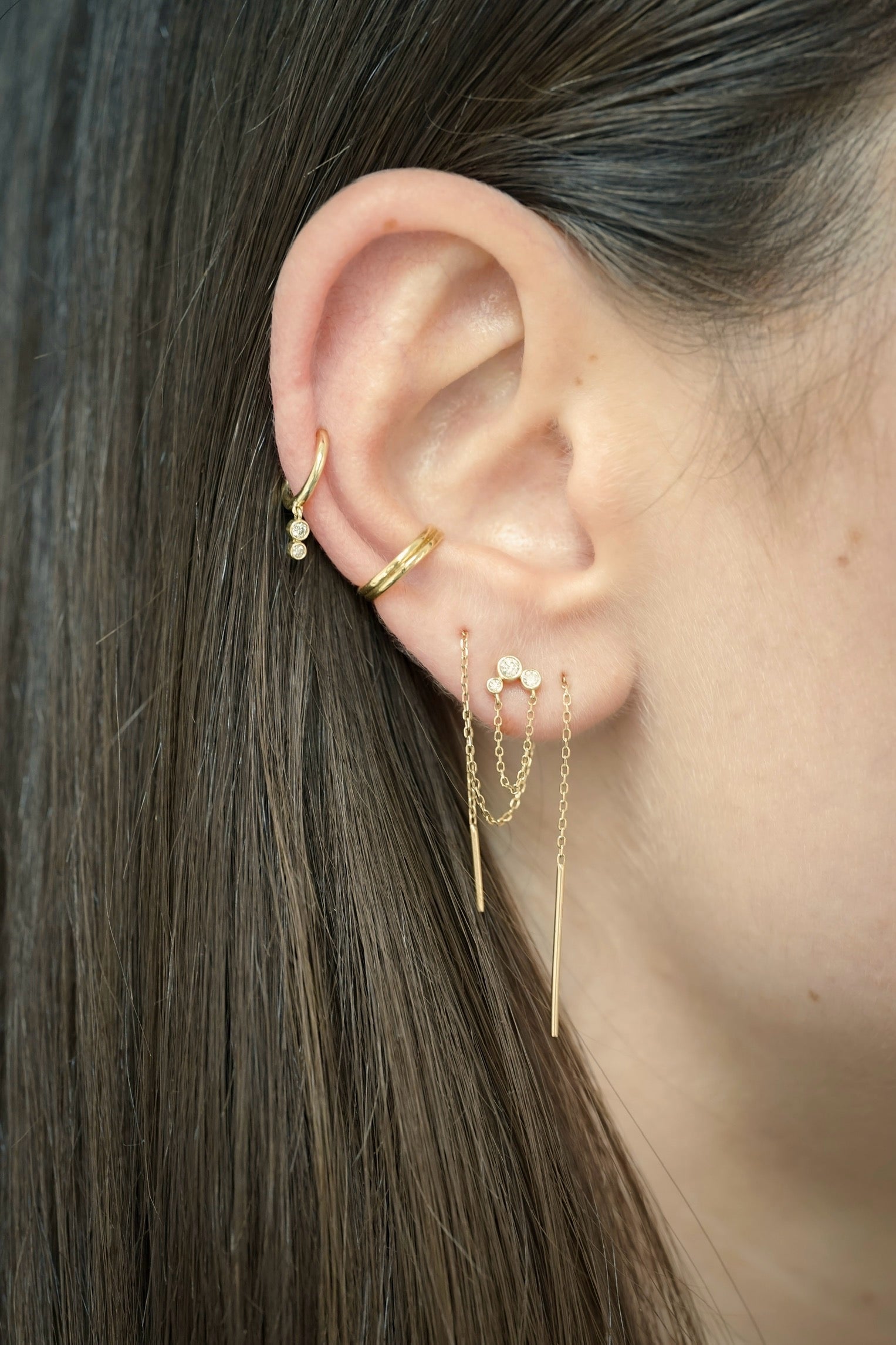Boucles d'oreilles chaîne & puces