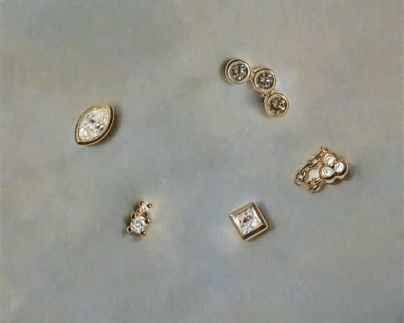 Piercings en or recyclé