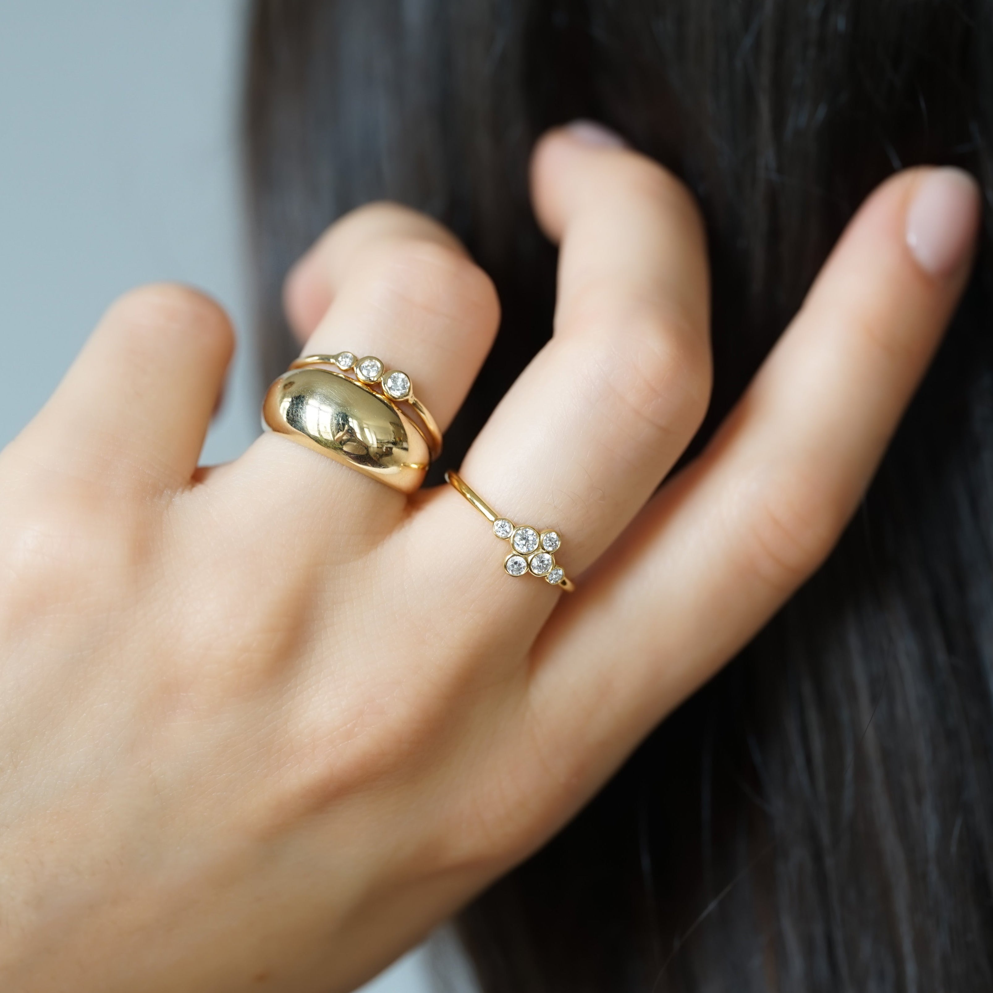 Accumulation-Bague Composition Lorene-Bague dome Alba -BagueLorene