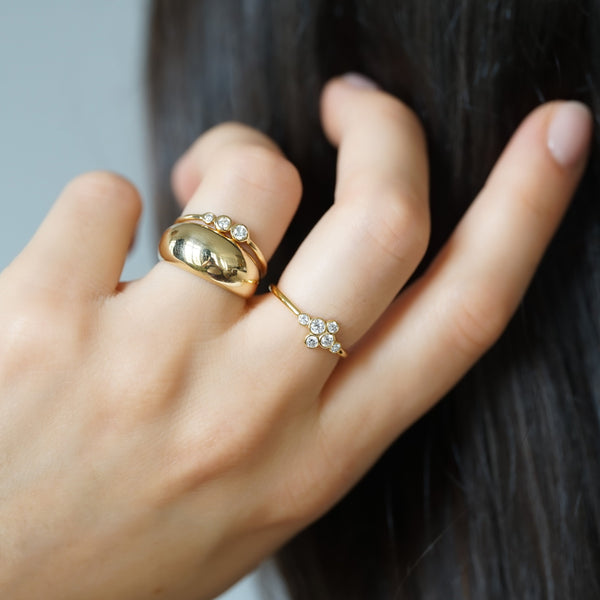 Accumulation-Bague Composition Lorene-Bague dome Alba -BagueLorene