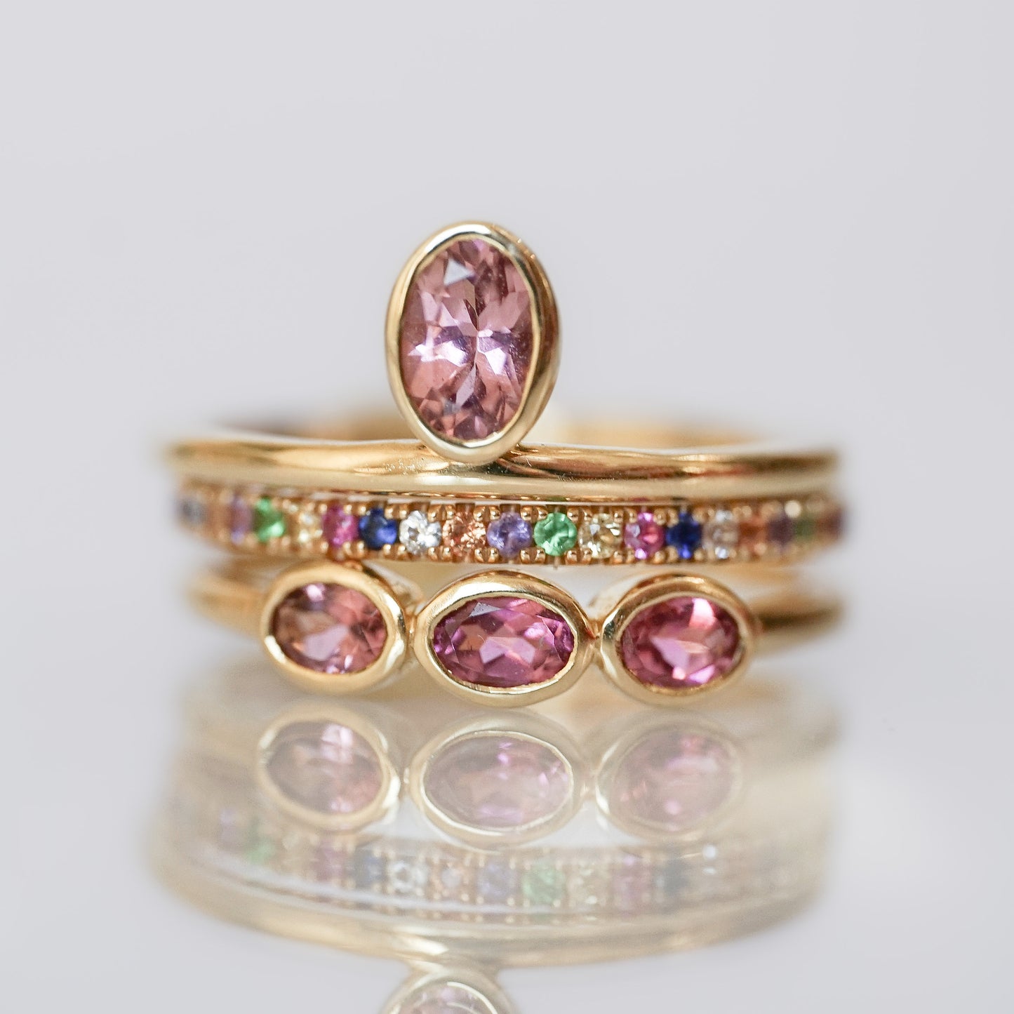Multicolored Iris Wedding Ring