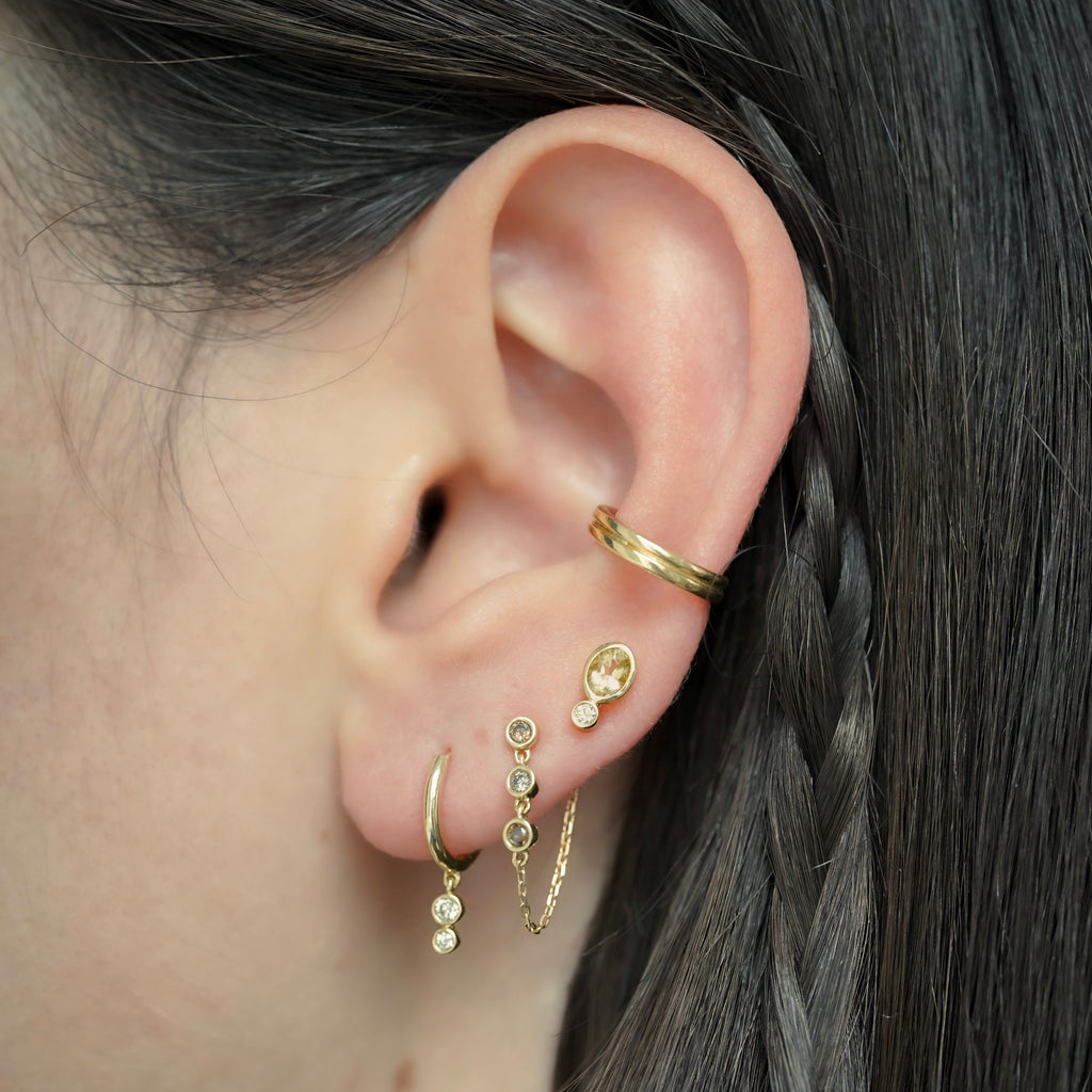 Accumulation-Creole_Lorene-_BO_chaine_Alba_diamants_bruns-_Puce_Valentine_coloree-Cuff_double_Alba_Douze Paris