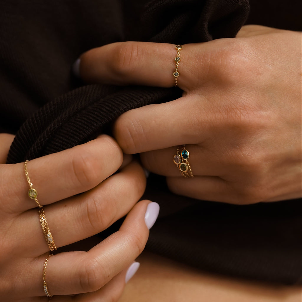 Alba Brown Diamond Chain Ring