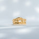 Accumulation-bague navette Moon - bague vague Alba - alliance diamants blancs Iris-alliance martelée Moon