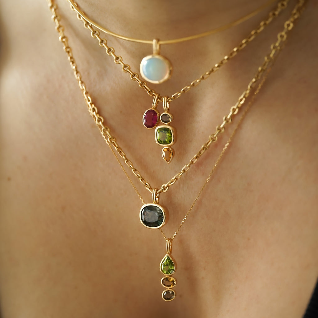 Pendentif Unique - Tourmaline Grise