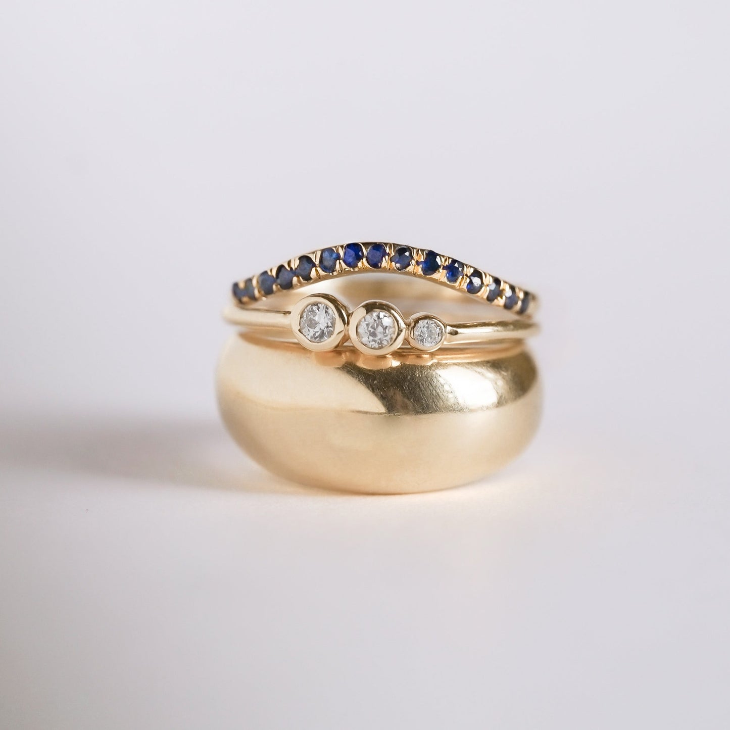 Wedding Ring Iris Wave Sapphires