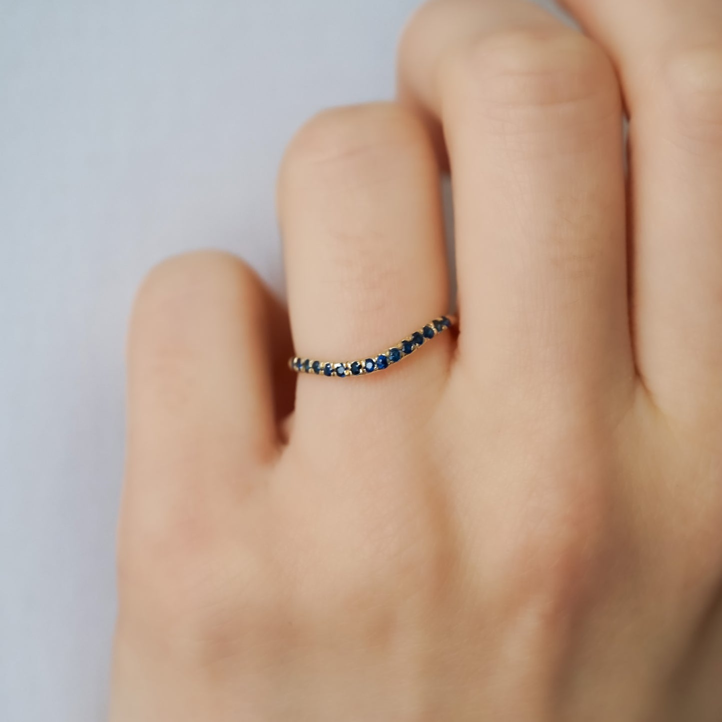 Wedding Ring Iris Wave Sapphires