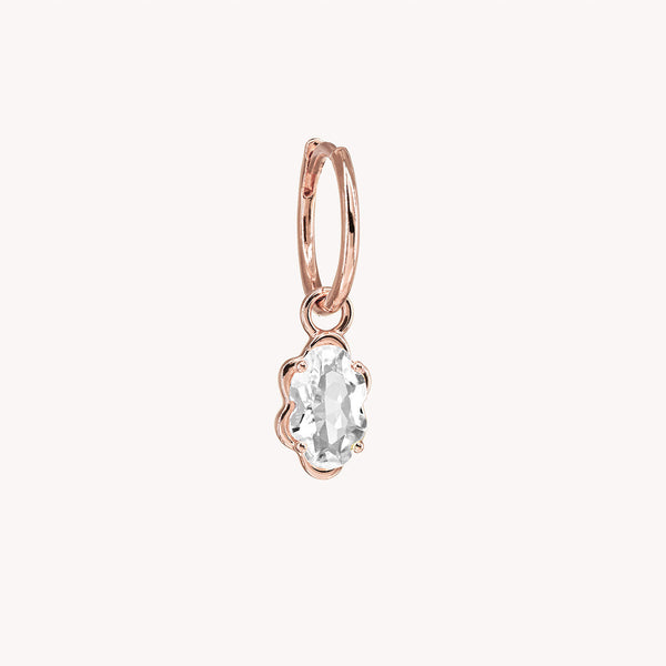 Boucle d'oreille nuage or rose