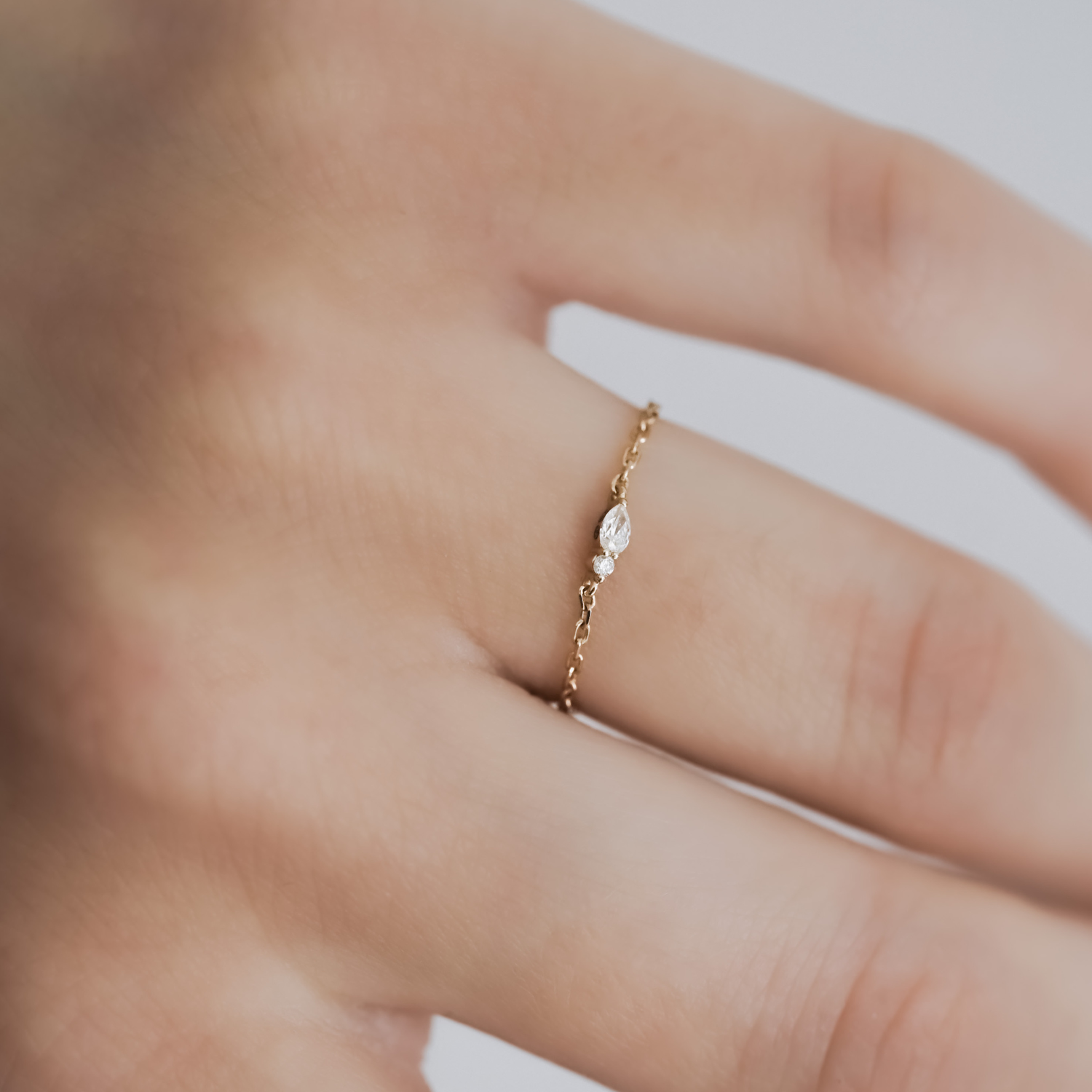 Bague Chaîne Poire Iris
