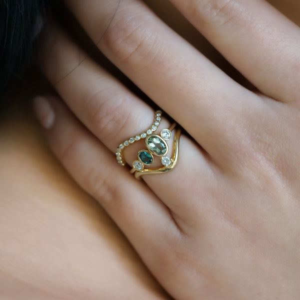 Joaillerie quotidienne Bague vague Lorène Bague Anna Brillant Bague vague brillant Iris
