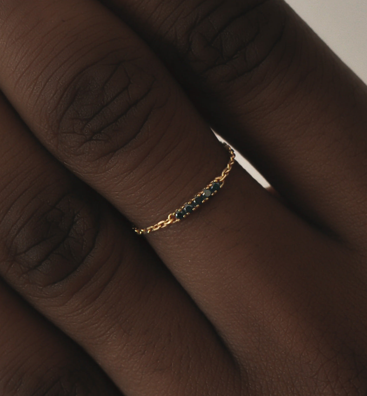 Iris Black Diamond Chain Ring