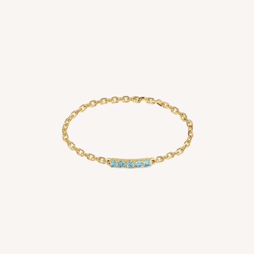 Iris Topaz Chain Ring
