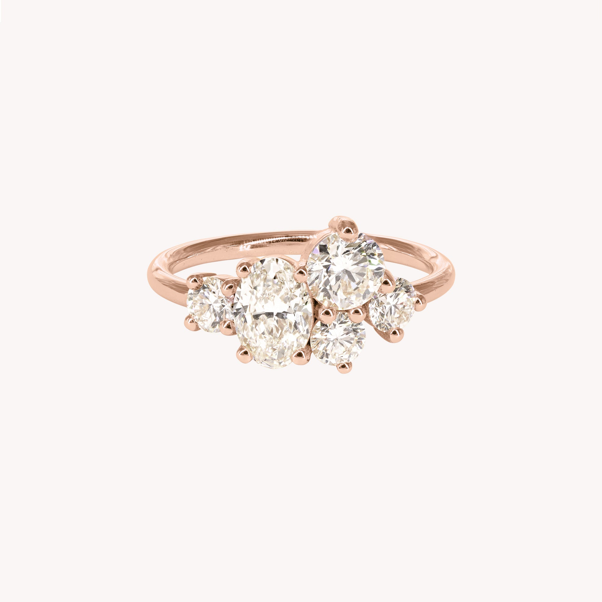 Bague de fiançailles - Composition Diamant Ovale - 1.70ct