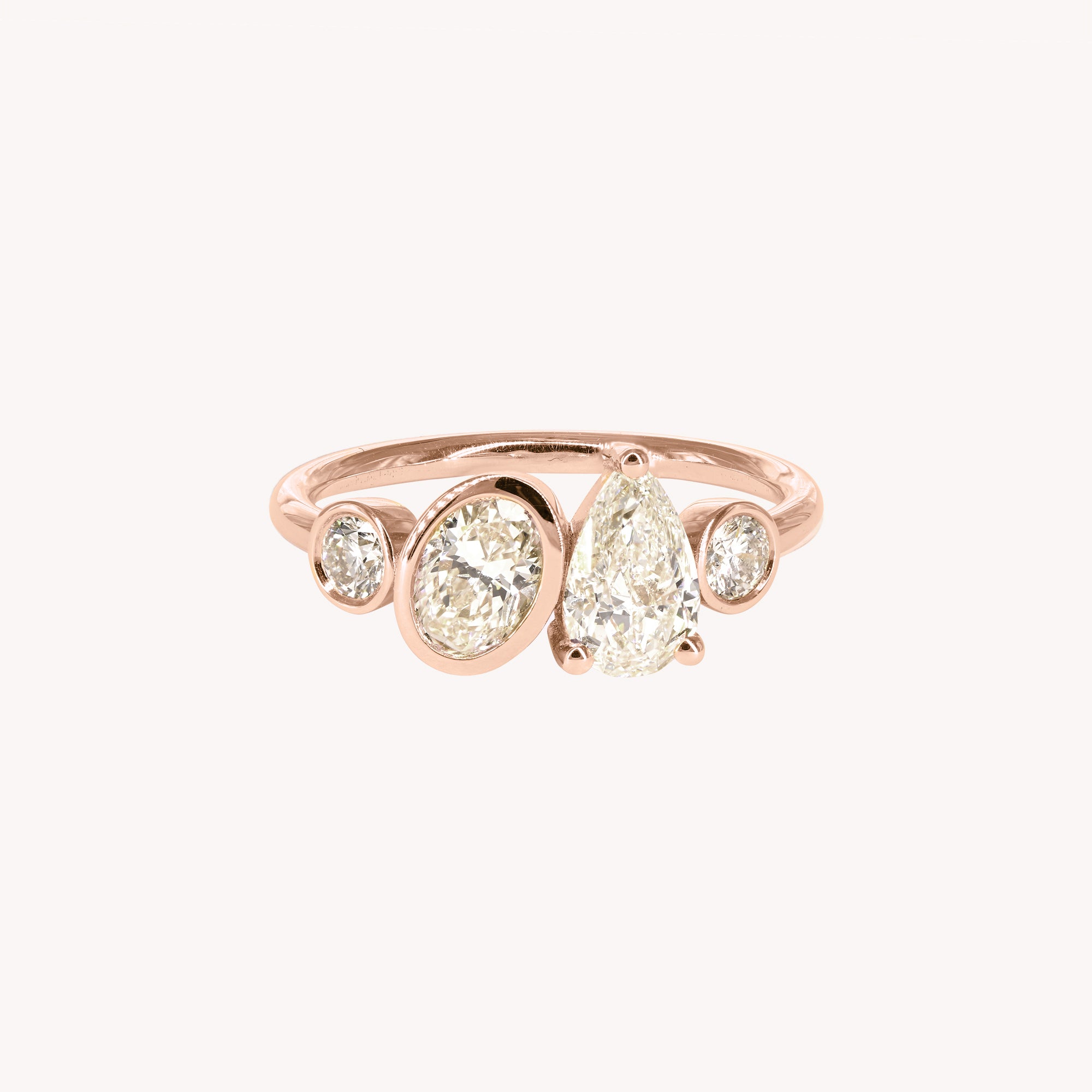 Bague de fiançailles - Composition Diamant Poire - 1.40ct