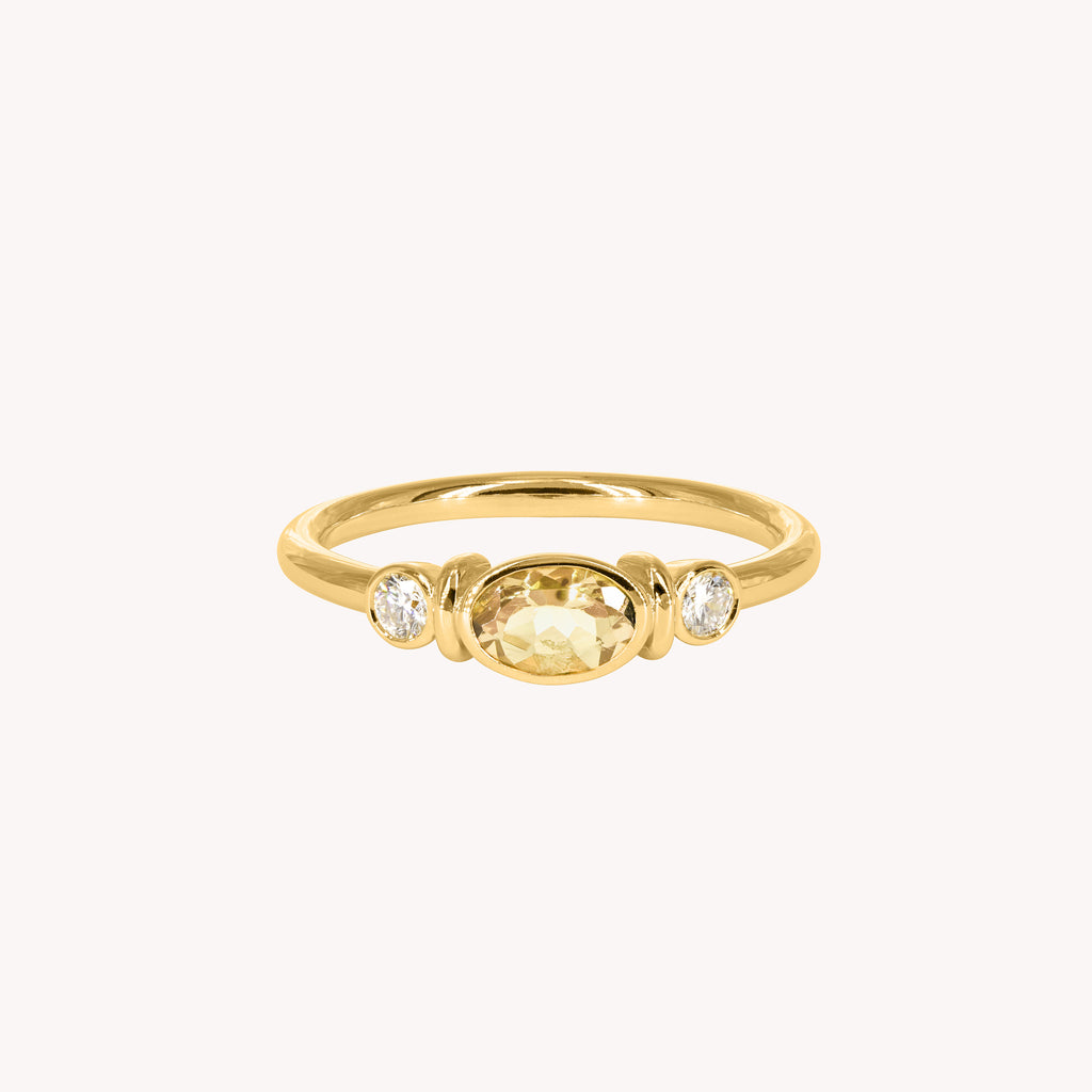 Bague Épaulée Jaune Valentine