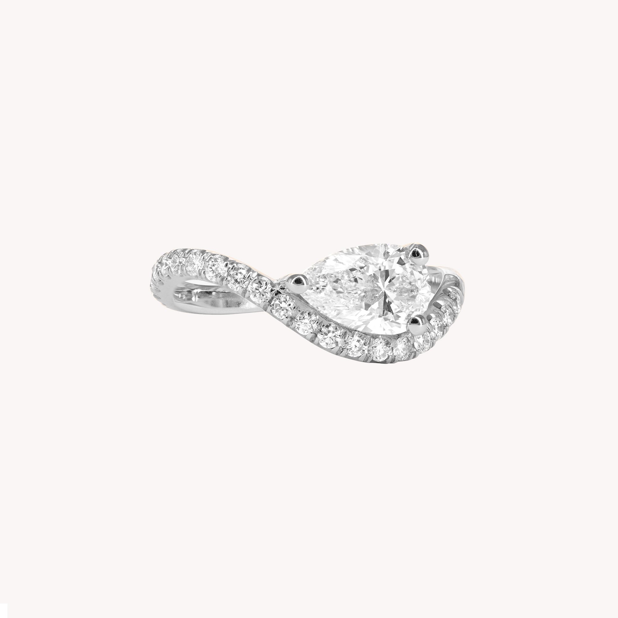 Bague de fiançailles - Solitaire Diamant Poire