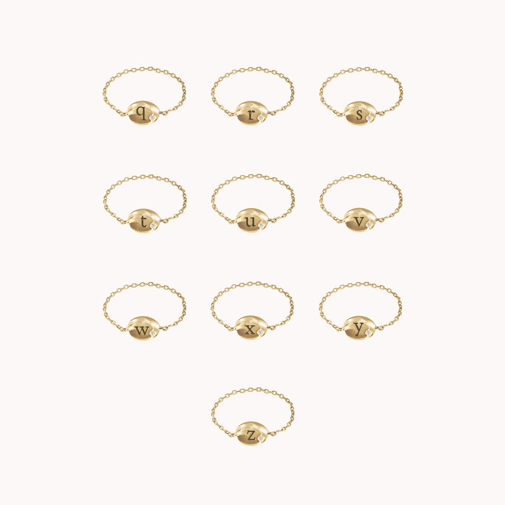Bague Chaîne Personnalisable Alba Alphabet partie 2