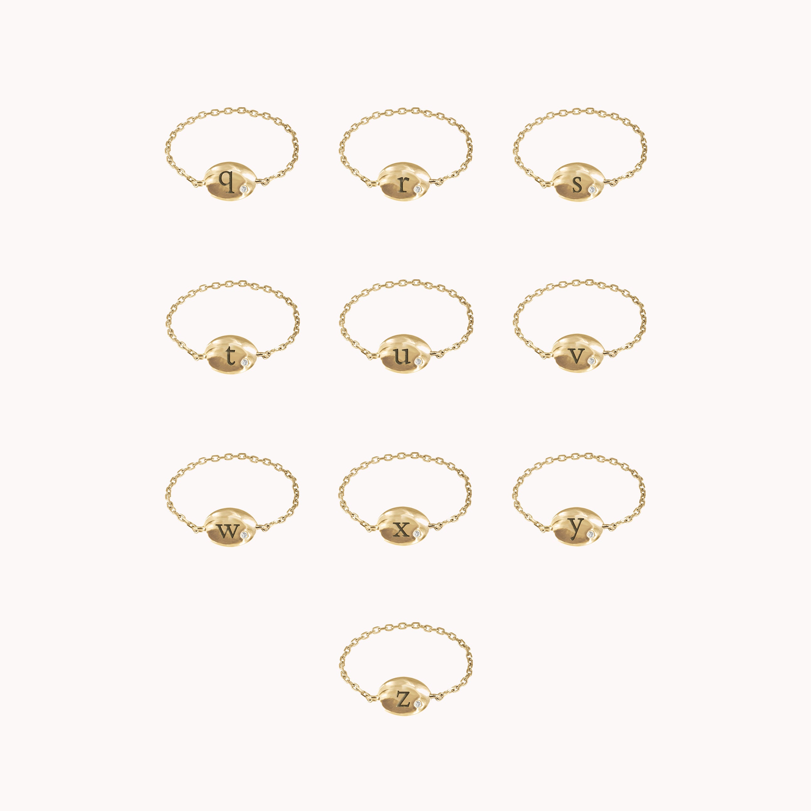 Bague Chaîne Personnalisable Alba Alphabet partie 2