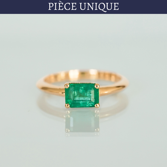 Bague Solitaire Emeraude