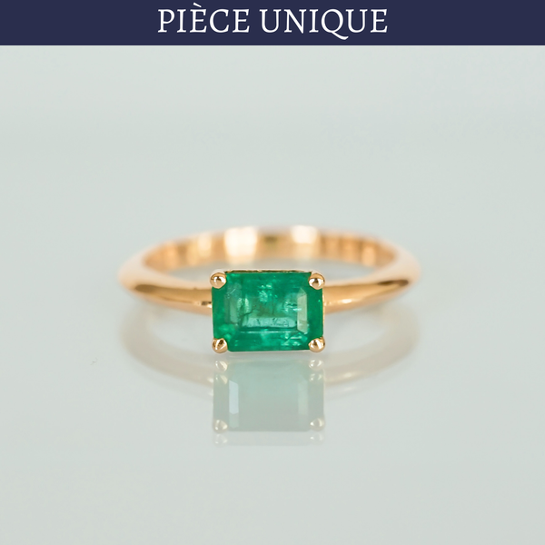 Bague Solitaire Emeraude