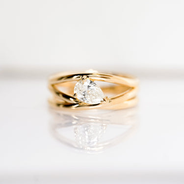 Bague_Sur Mesure Diamant Blanc Poire