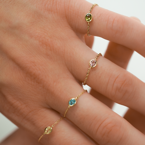 Bague Chaîne Verte Valentine