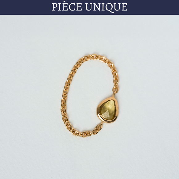 Bague chaine rosecut vert