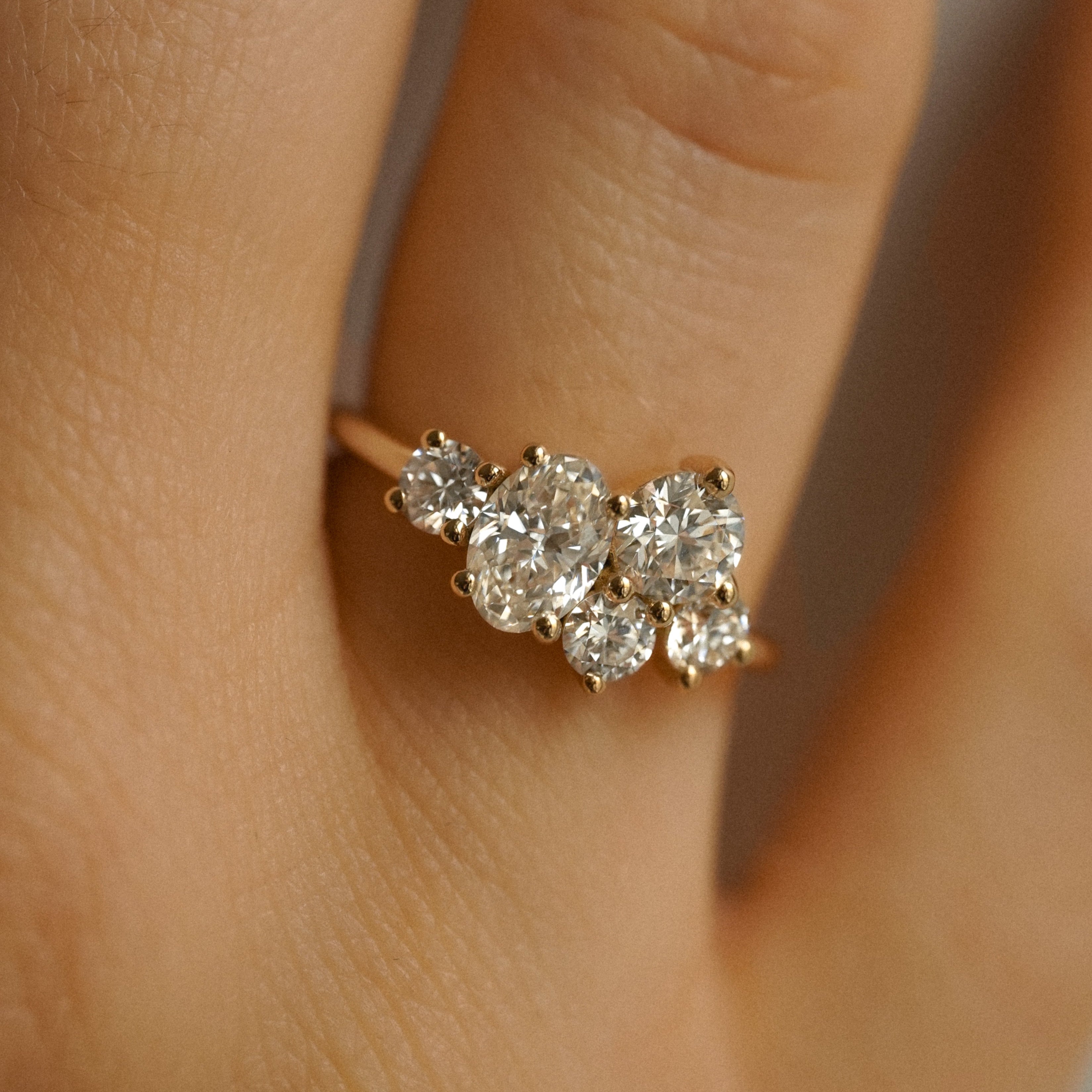 Bague de fiançailles - Composition Diamant Ovale - 1.70ct