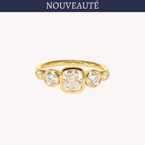 Bague de fiançailles - Composition Diamant Coussin - 1.66ct