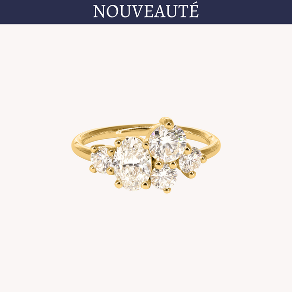 Bague de fiançailles - Composition Diamant Ovale - 1.70ct