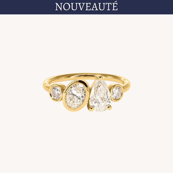 Bague de fiançailles composition poire