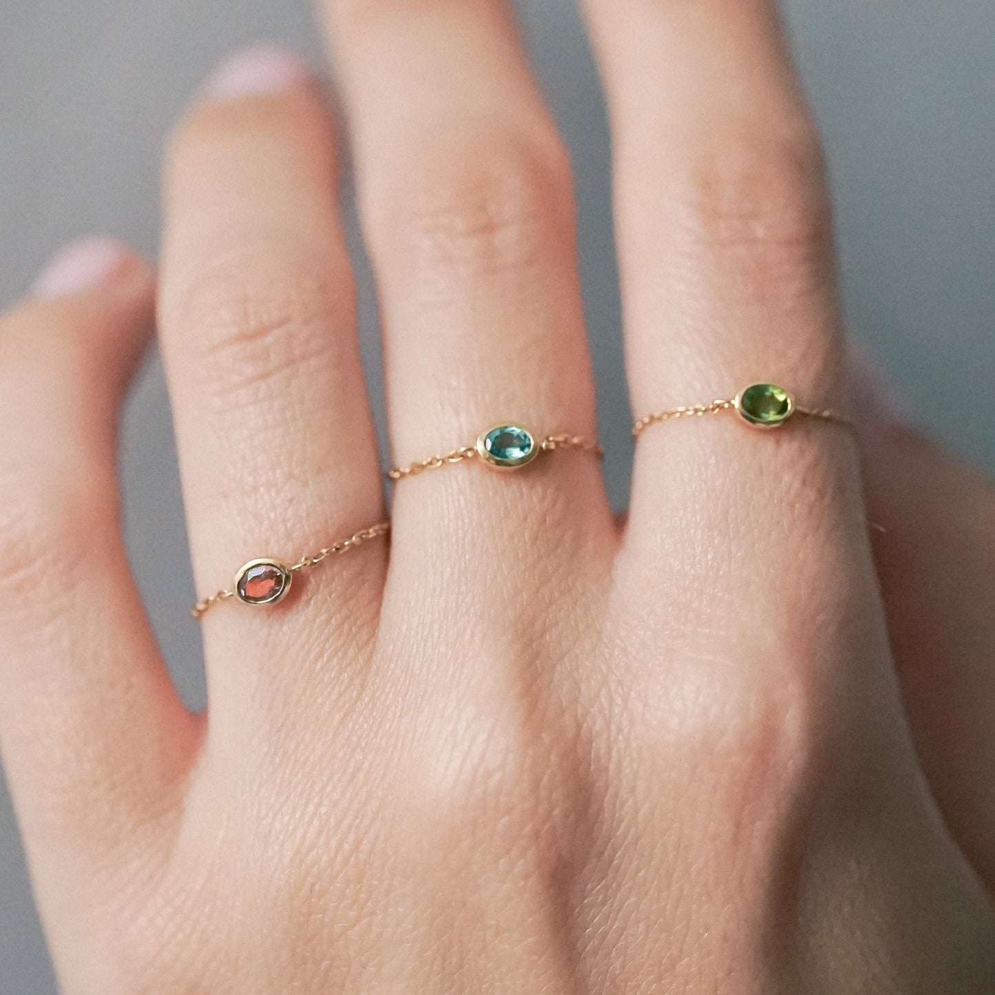 Green Valentine Chain Ring