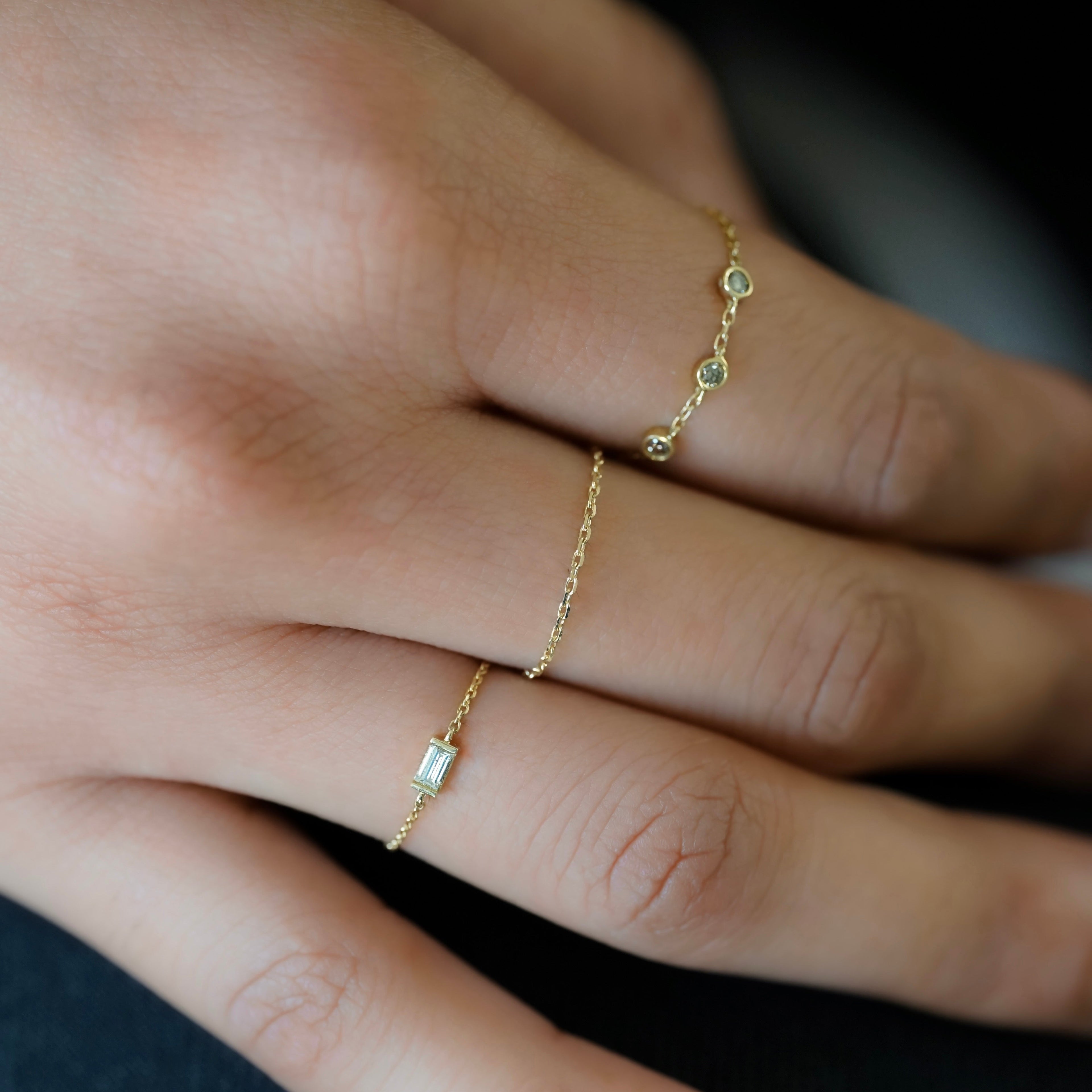 Bague Chaîne Diamants Bruns Alba