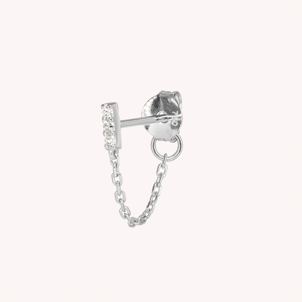 Boucle d'oreille Chaîne Diamants Blancs Iris
